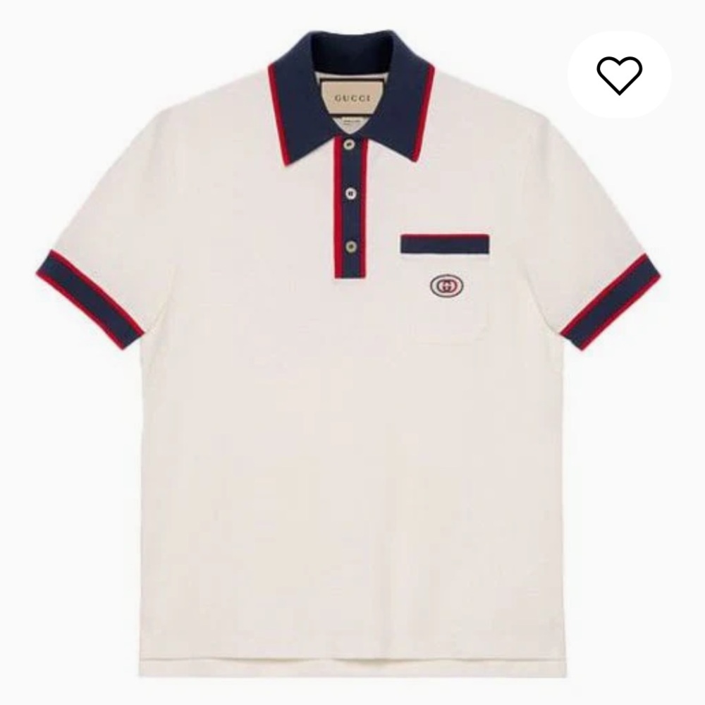 GUCCI COTTON INTERLOCKING GG PIQUET POLO